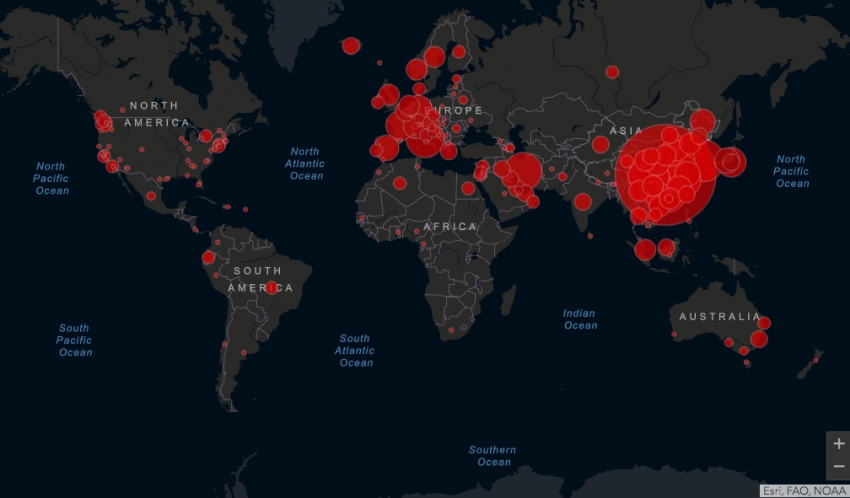 CORONAVIRUS Este mapa te muestra la situación del coronavirus en el mundo en tiempo real